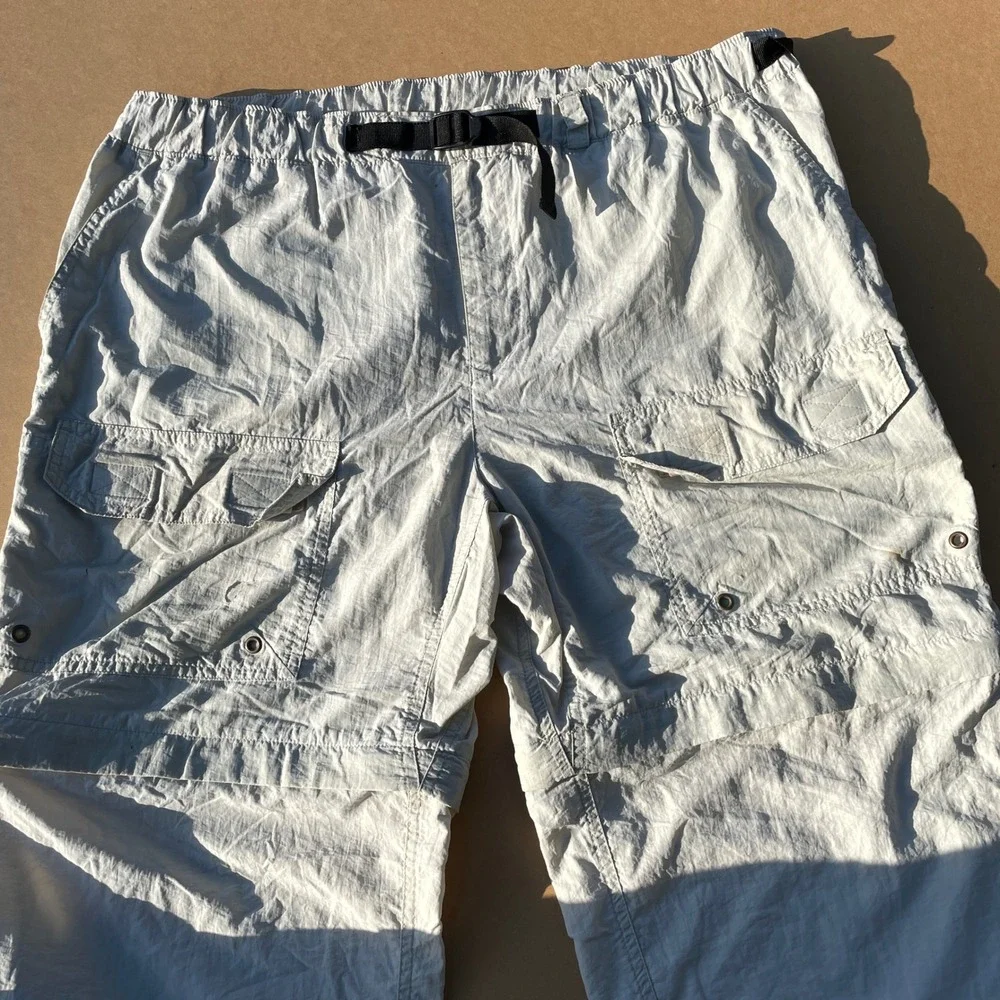 NOT FOR SALE REI Convertible Pants Mens Large Gray Hiking Camping Zip Off Carg